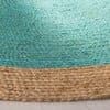 8' Round Braided Jute Area Rug in Teal - HER Home Design Boutique
